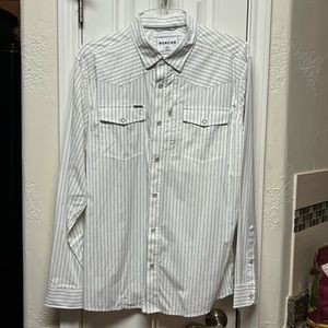 Poncho Pinstripe Western EUC XL Slim NWOT